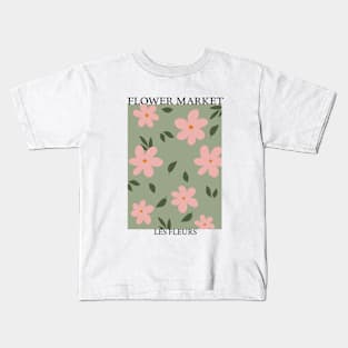 Abstract Flower Market Illustration 10 Kids T-Shirt